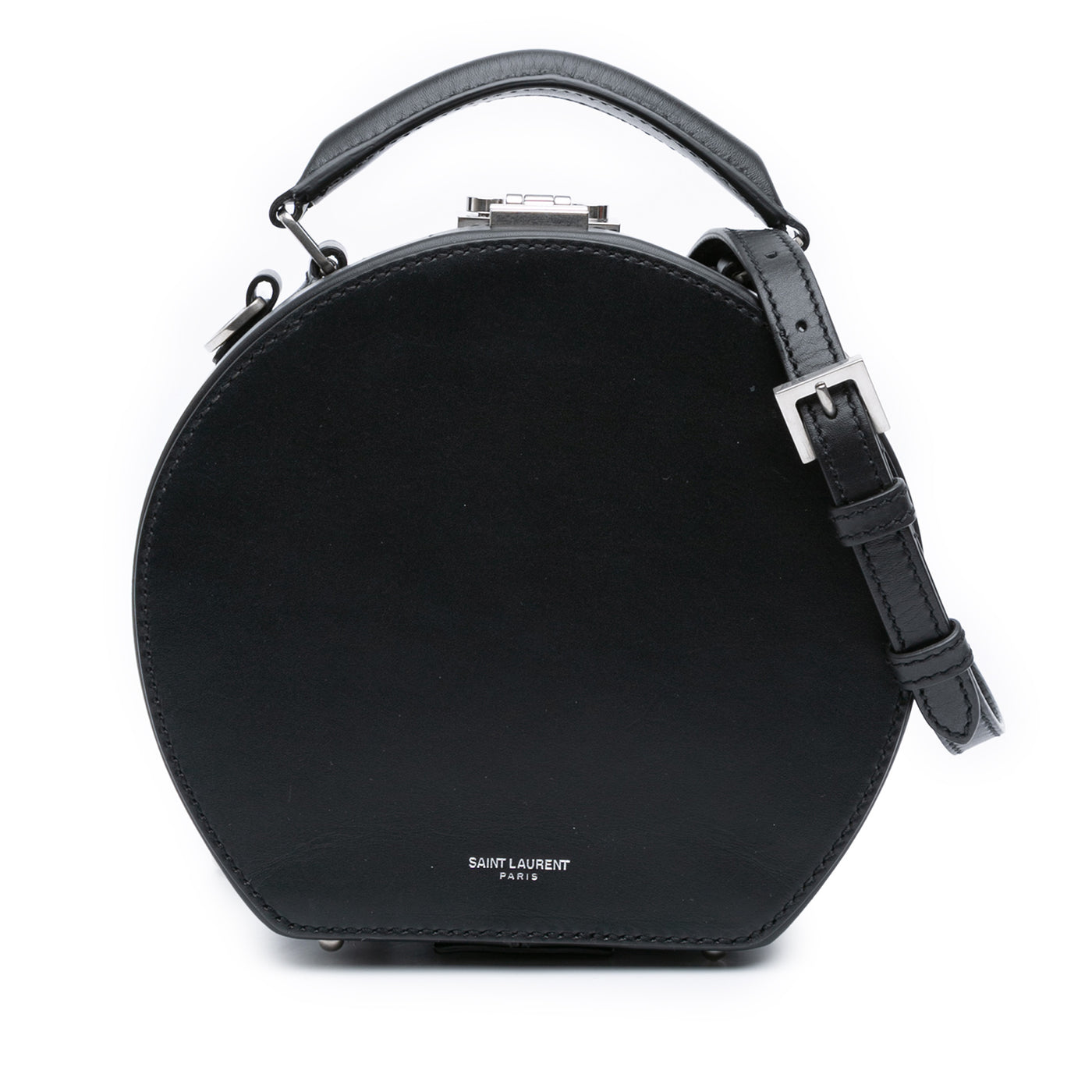 Small Leather Mica Hatbox Satchel - Image 1