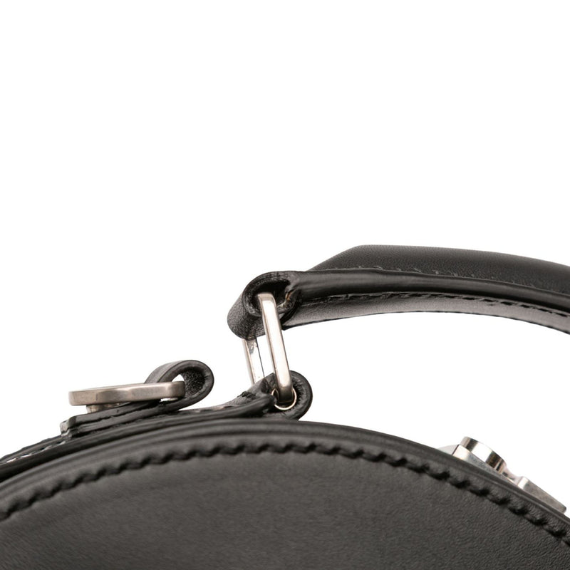 Small Leather Mica Hatbox Satchel - Image 10