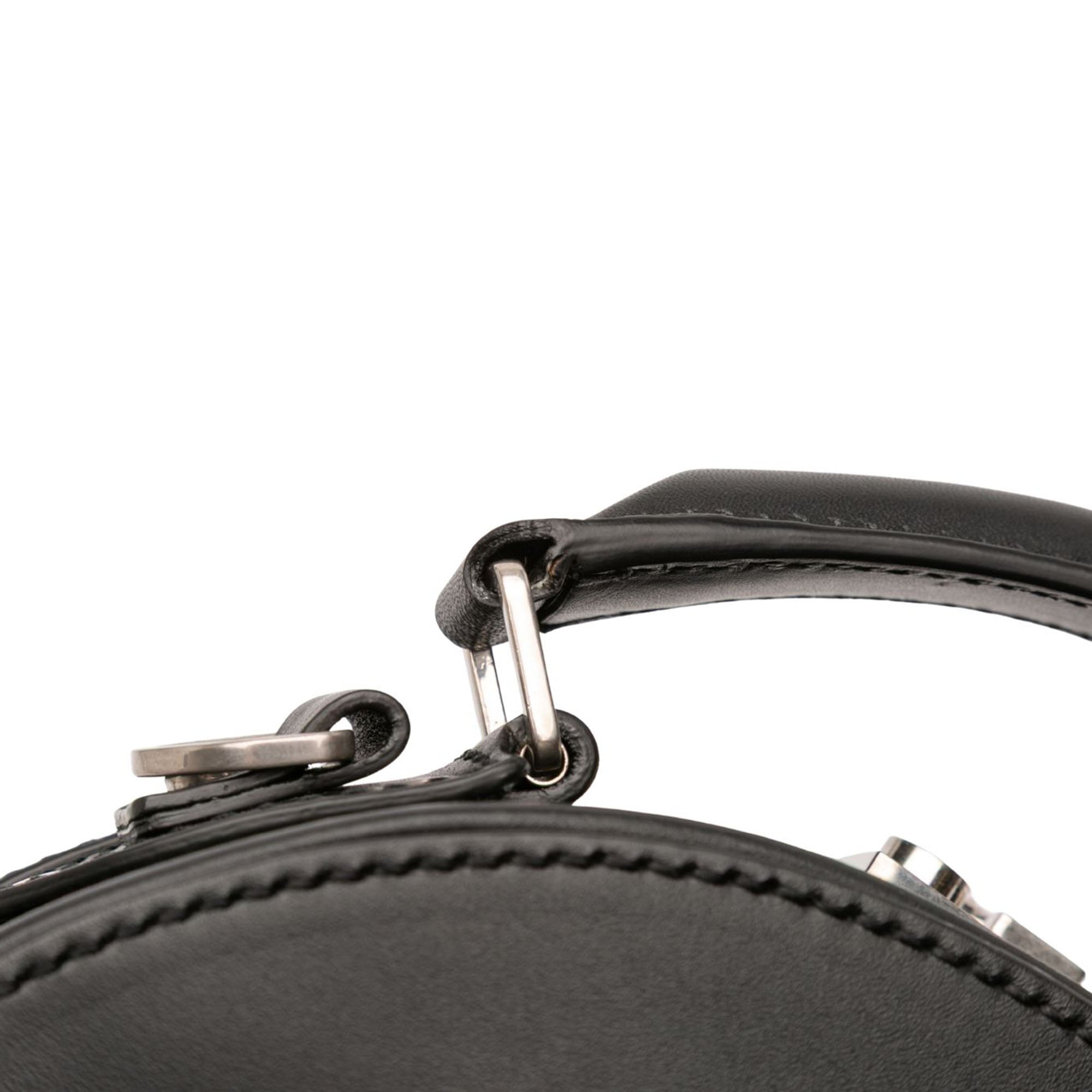 Small Leather Mica Hatbox Satchel - Image 10