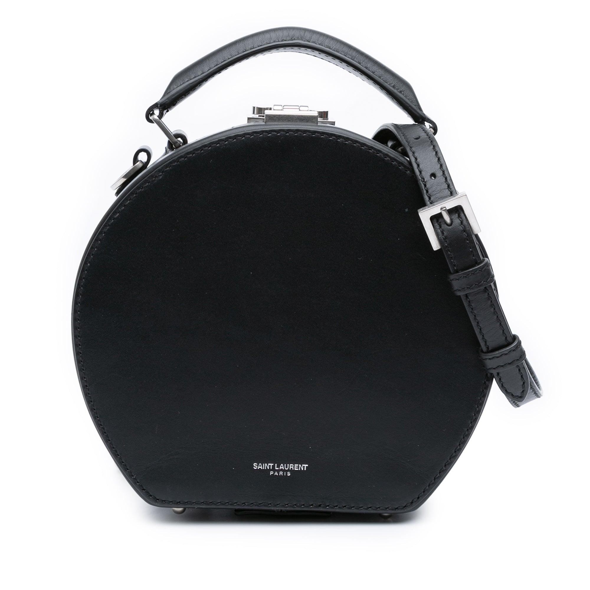 Small Leather Mica Hatbox Satchel - Image 1