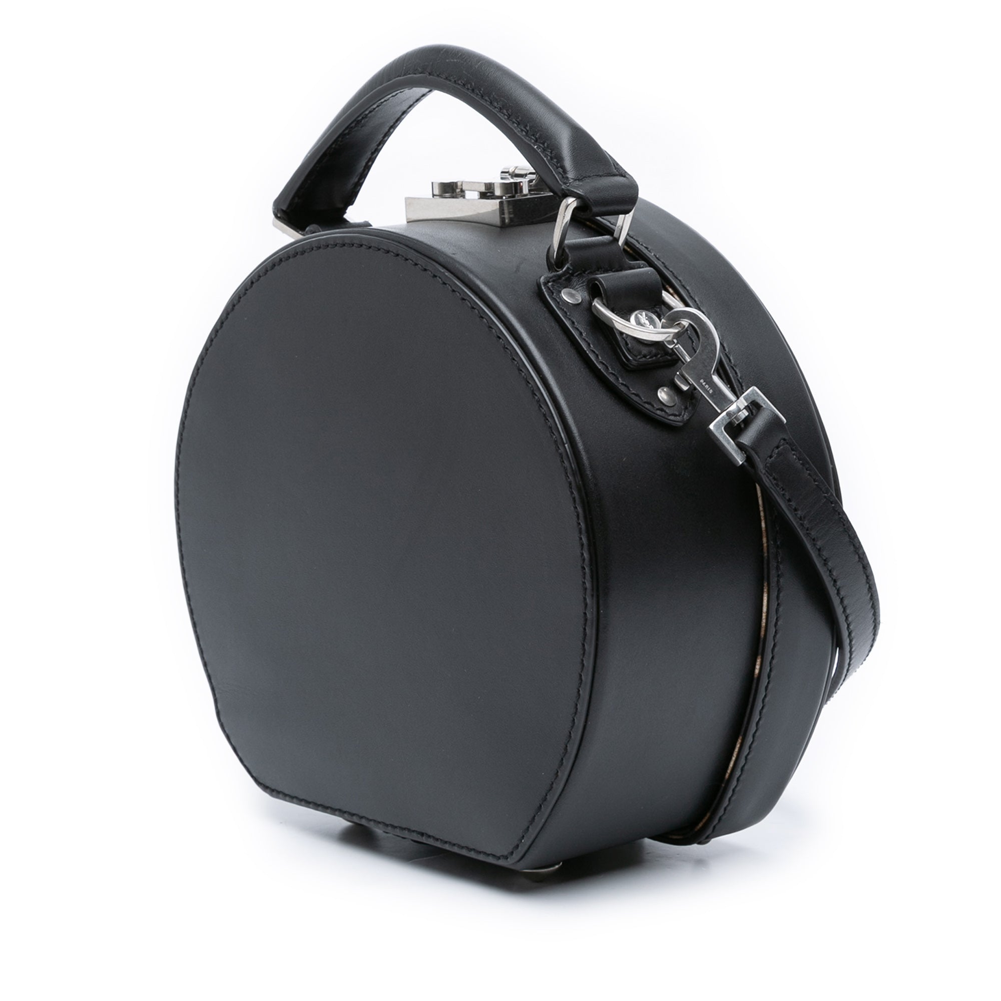 Small Leather Mica Hatbox Satchel - Image 2
