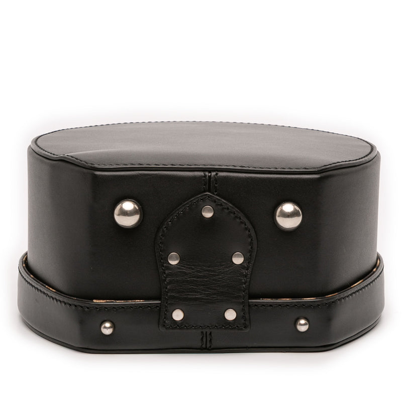 Small Leather Mica Hatbox Satchel - Image 3