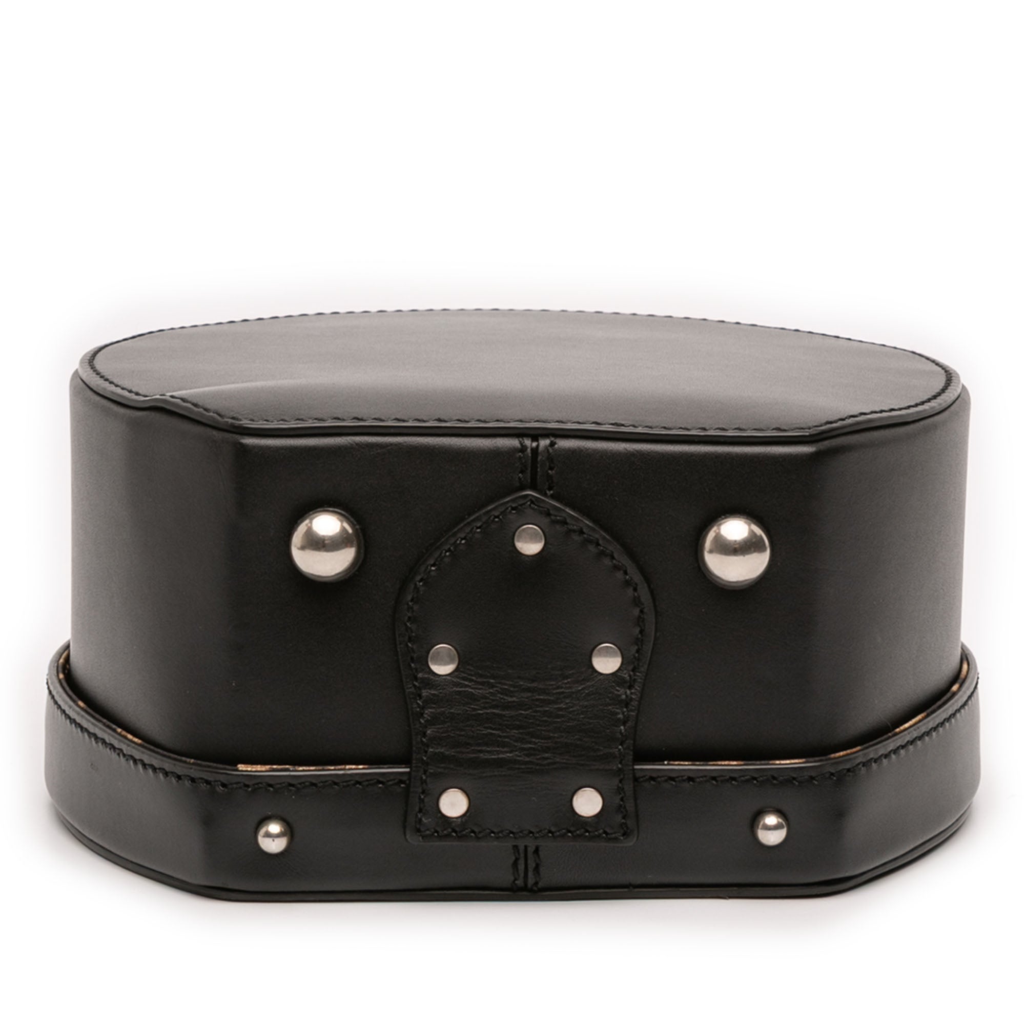 Small Leather Mica Hatbox Satchel - Image 3
