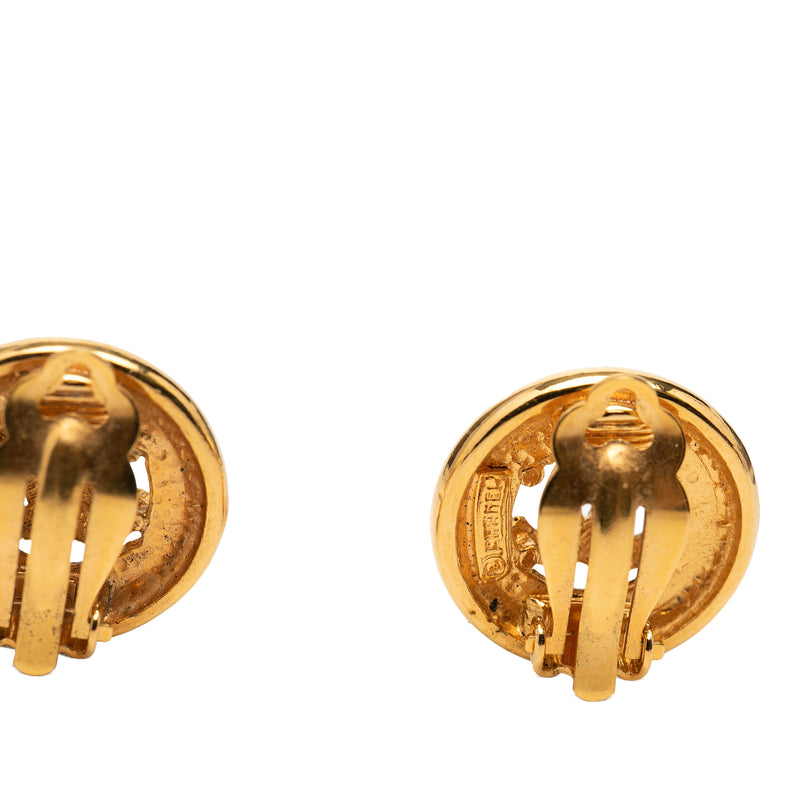 CC Gold Plated Round Clip on Earrings - Image 3