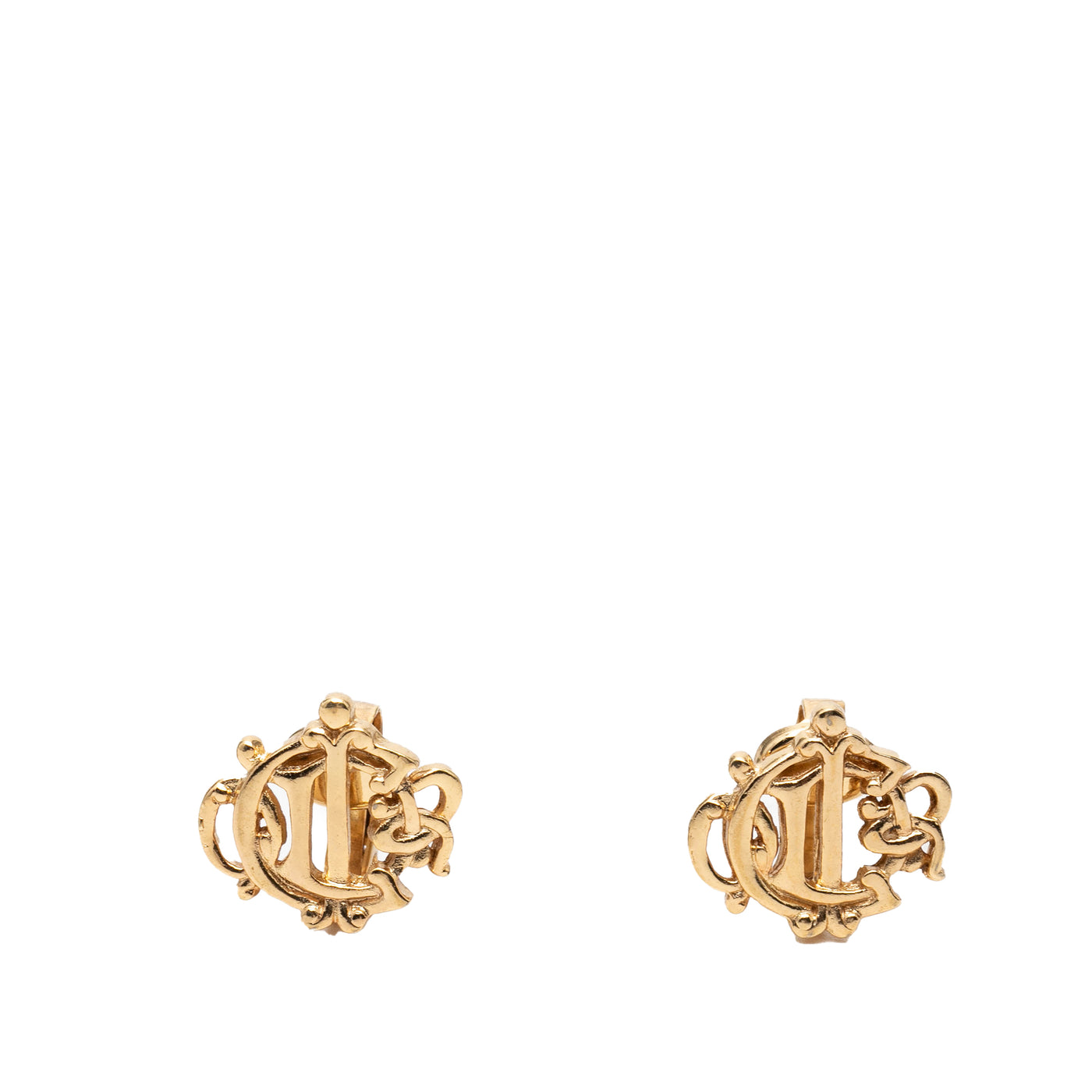 Gold Plated Logo Clip On Earrings - Image 1