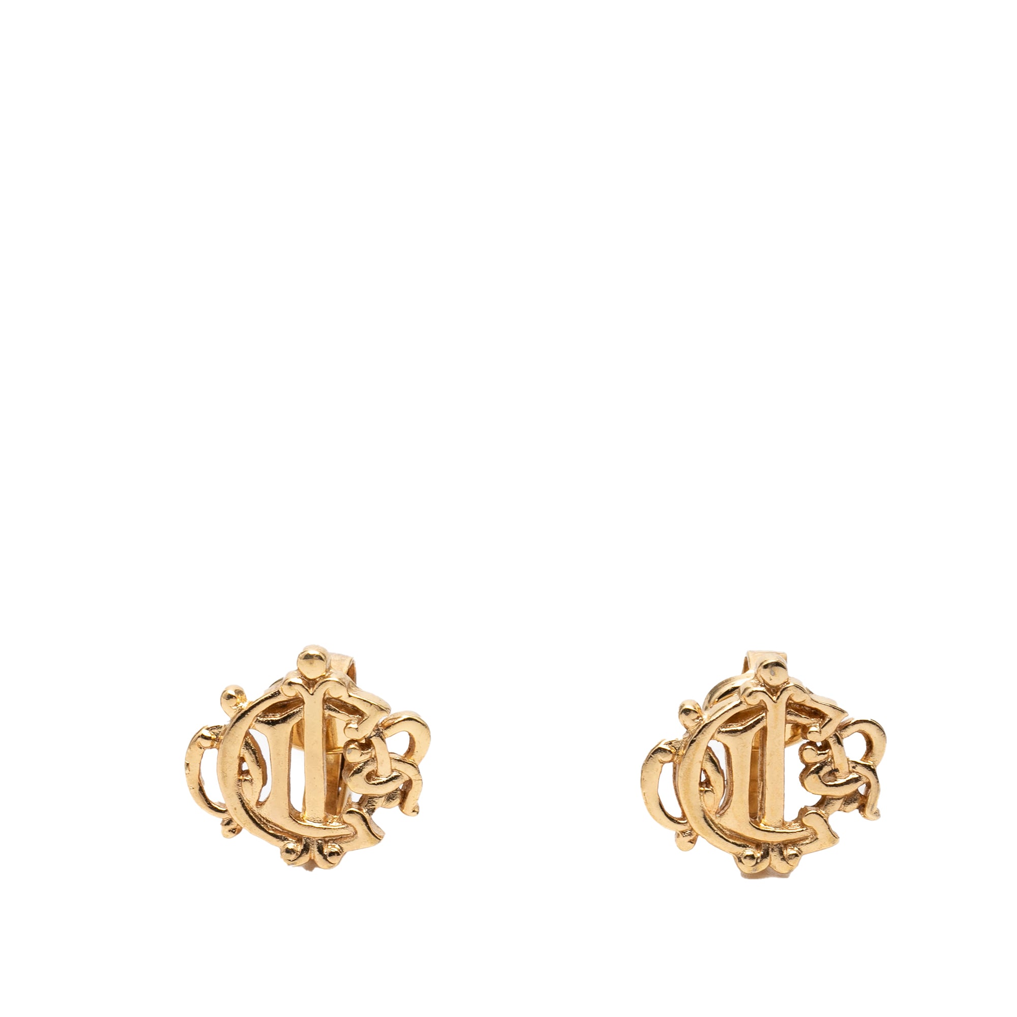 Gold Plated Logo Clip On Earrings - Image 1