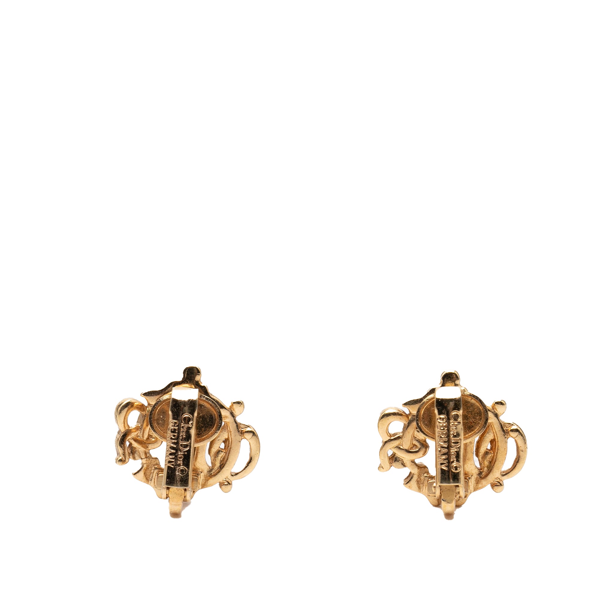 Gold Plated Logo Clip On Earrings - Image 2