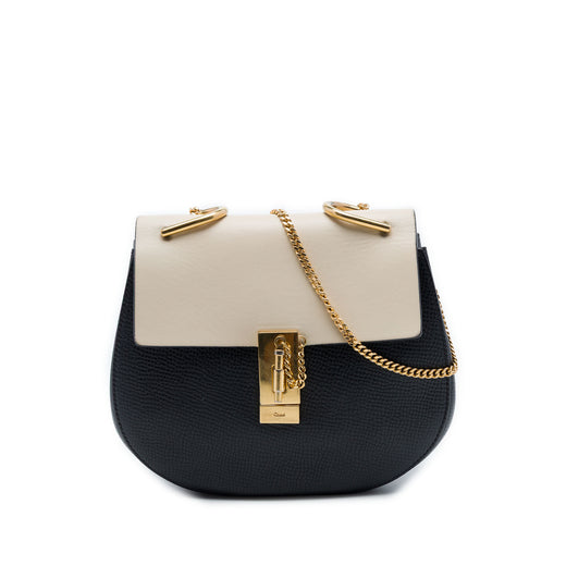 Small Bicolor Smooth and Grained Calfskin Drew Crossbody - Image 1