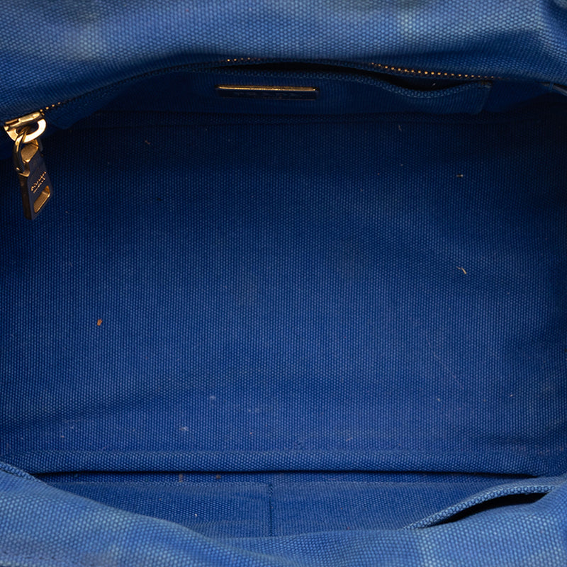 Small Bicolor Canvas Canapa Logo Satchel - Image 4