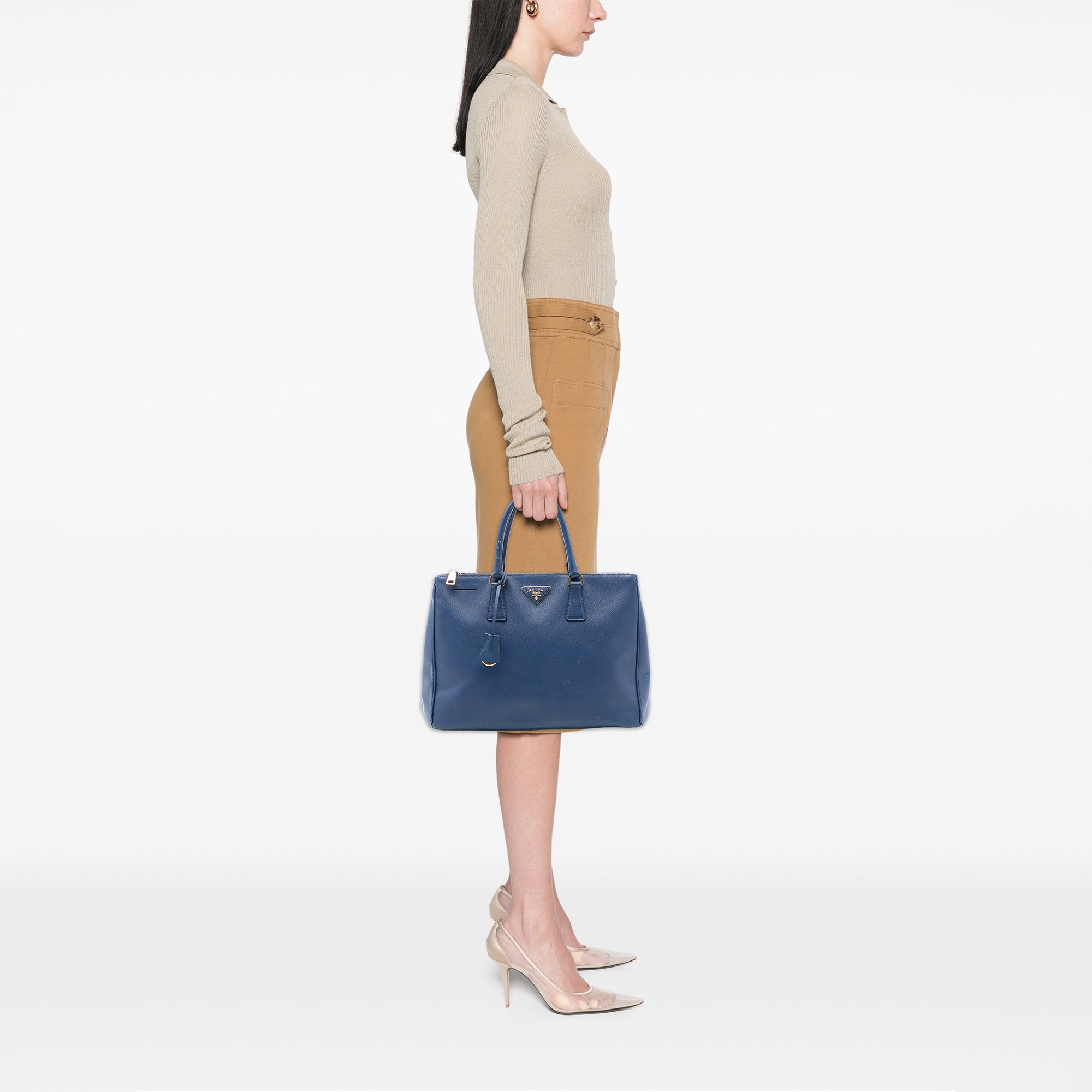 Large Saffiano Lux Galleria Double Zip Tote - Image 6