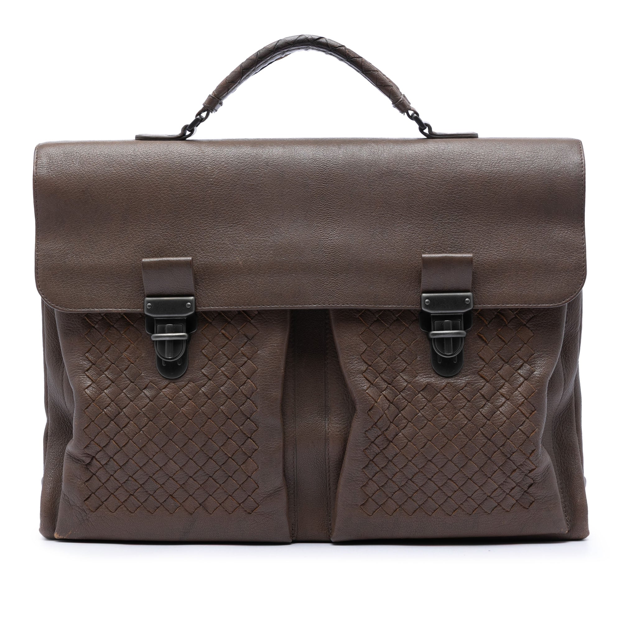 Intrecciato Trimmed Nappa Business Bag - Image 1