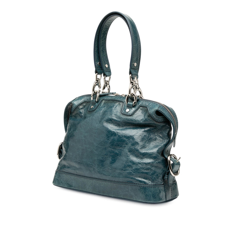 Crinkled Patent Macadam Shoulder Bag - Image 2