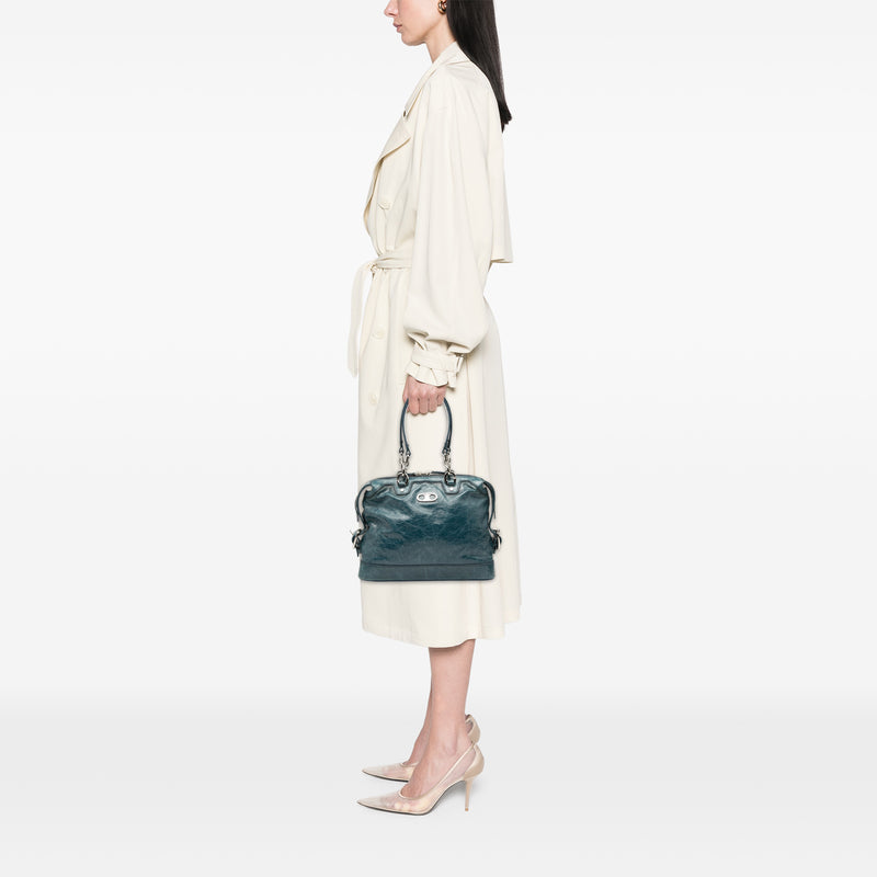 Crinkled Patent Macadam Shoulder Bag - Image 7