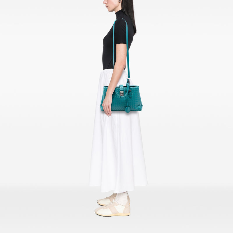 Small Nappa Intrecciato Roma Satchel - Image 7