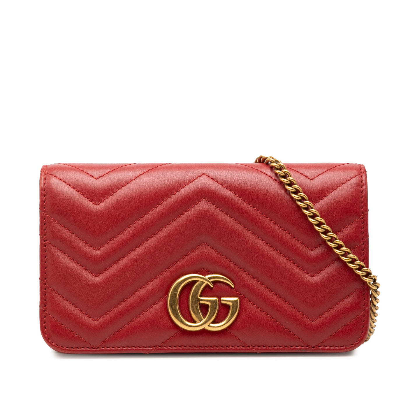 Mini GG Marmont Matelasse Calfskin Wallet On Chain - Image 1