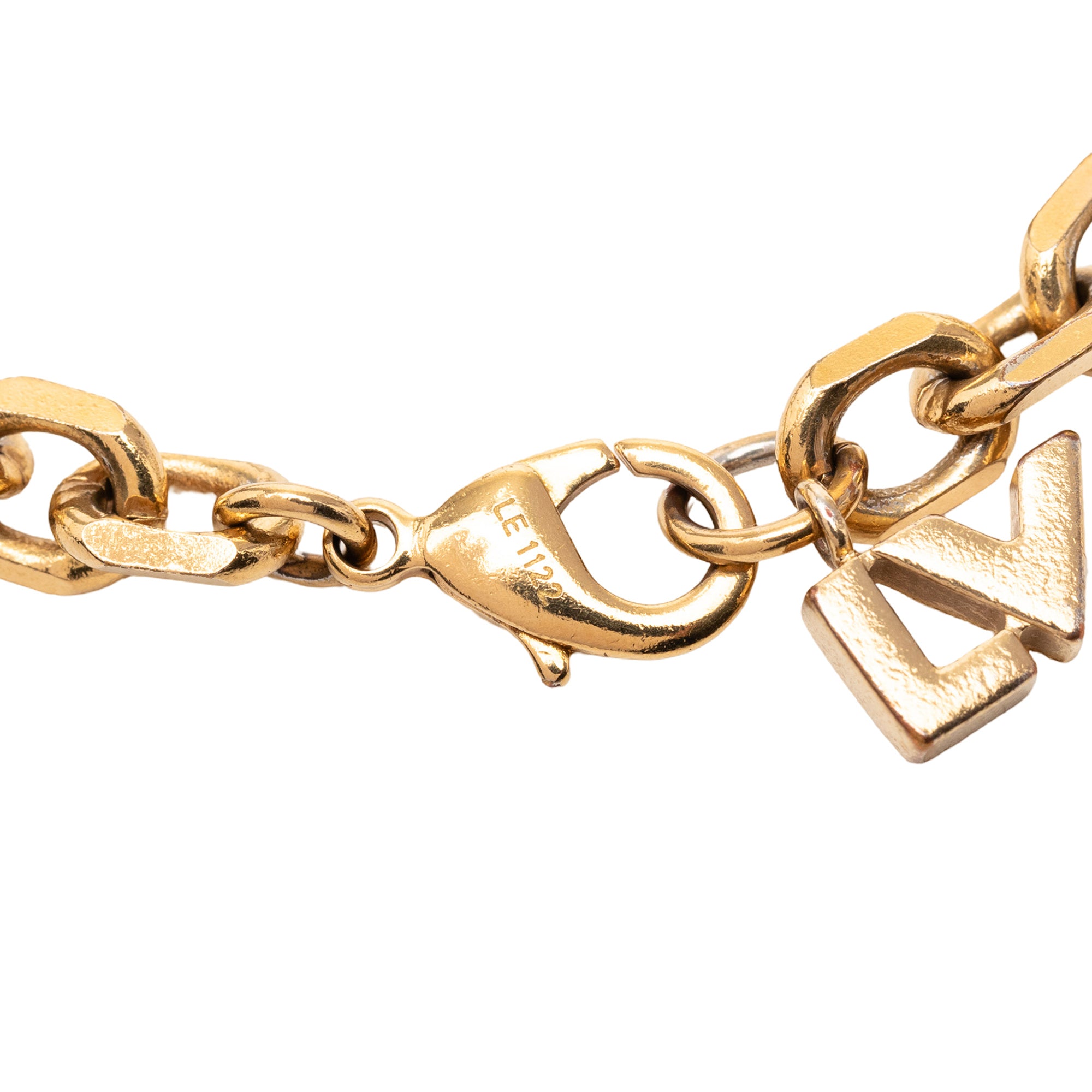 Gold Plated Brass and Strass Love Letters Charm Bracelet - Image 4