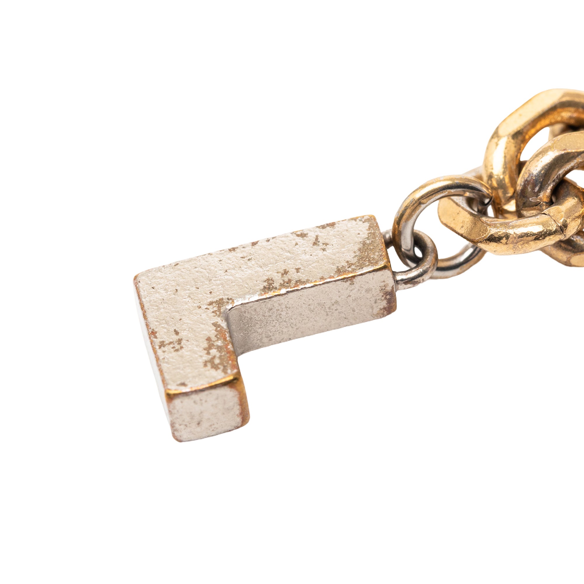 Gold Plated Brass and Strass Love Letters Charm Bracelet - Image 6