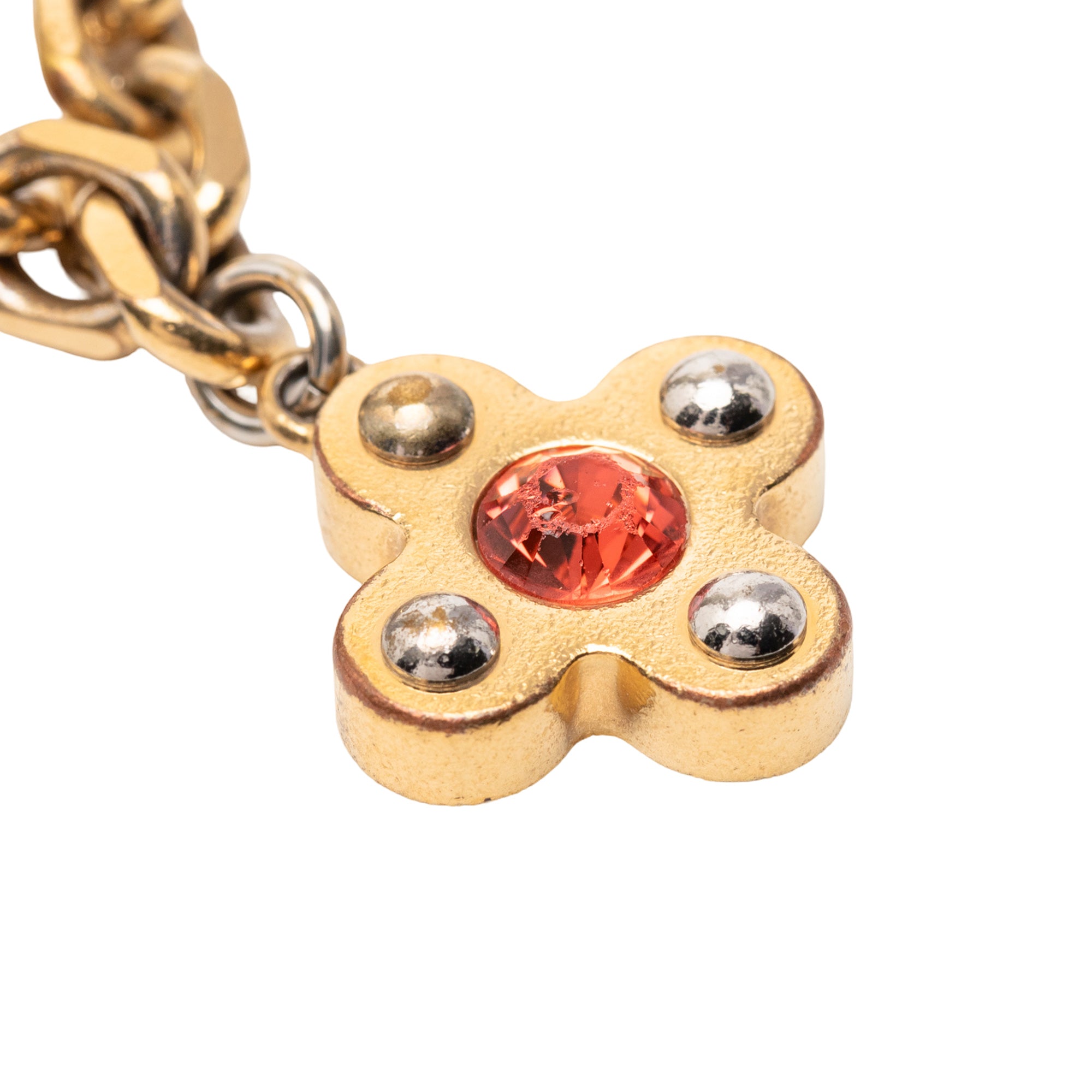 Gold Plated Brass and Strass Love Letters Charm Bracelet - Image 7