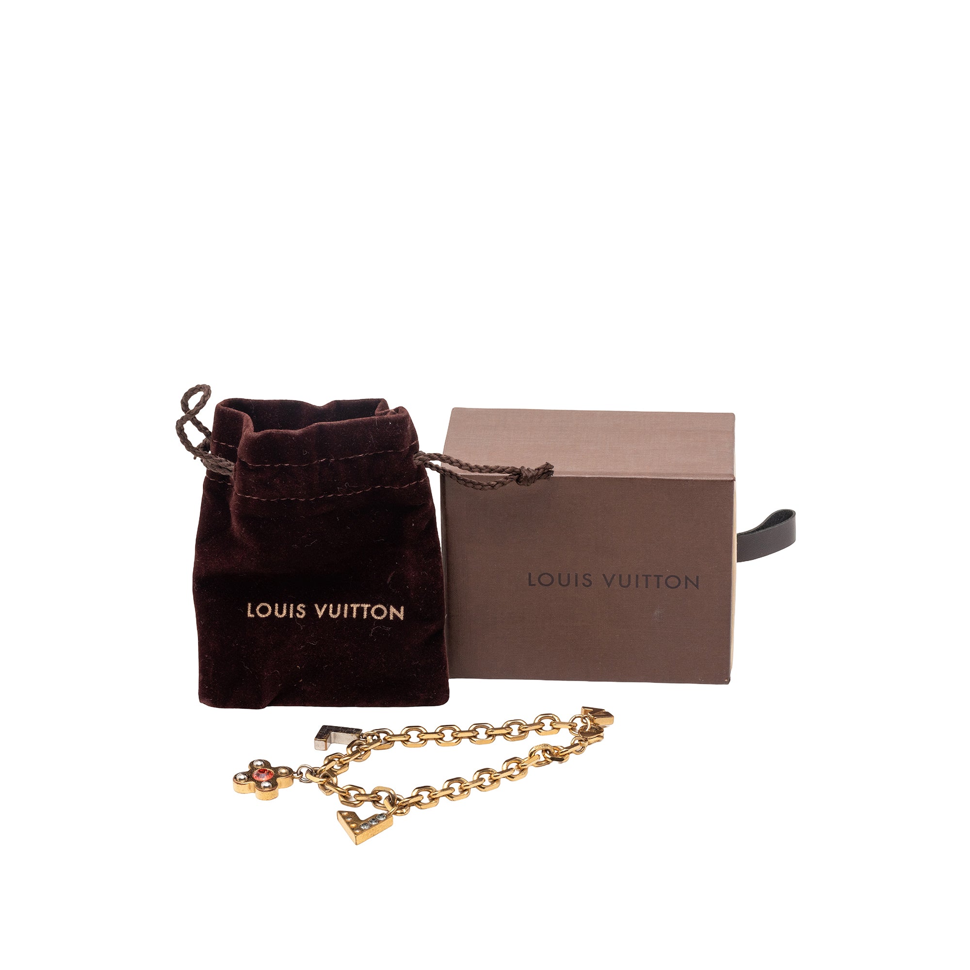 Gold Plated Brass and Strass Love Letters Charm Bracelet - Image 9