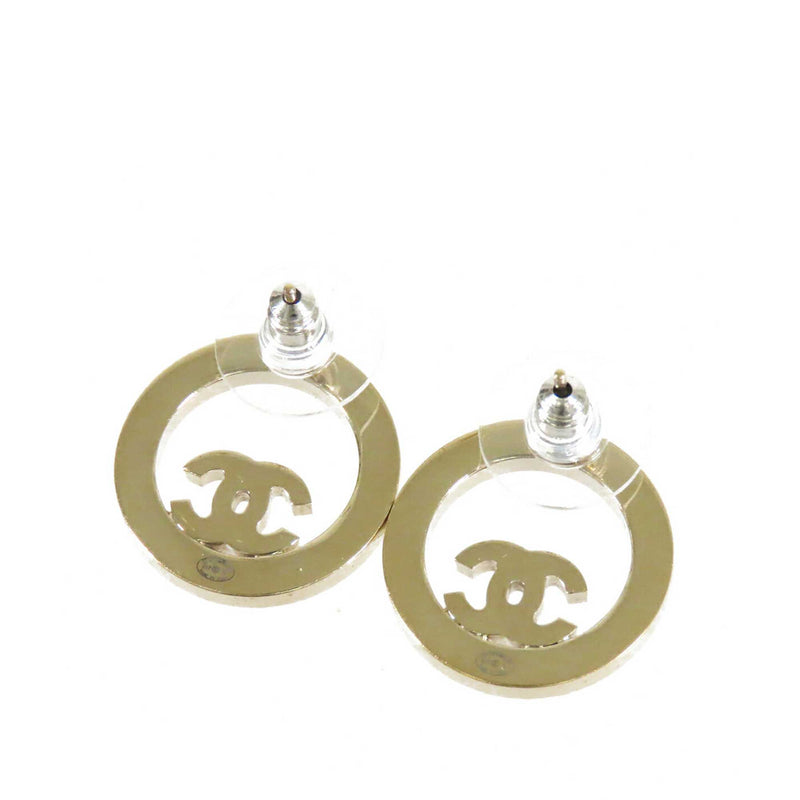 CC Gold Plated Strass Round Bullet Back Earrings - Image 2