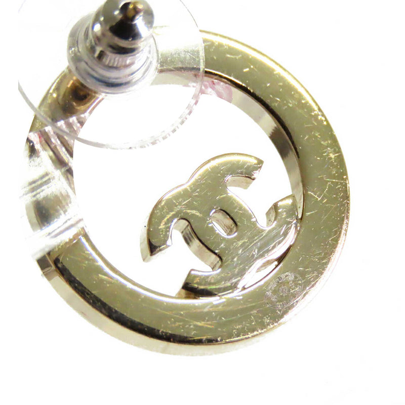 CC Gold Plated Strass Round Bullet Back Earrings - Image 3
