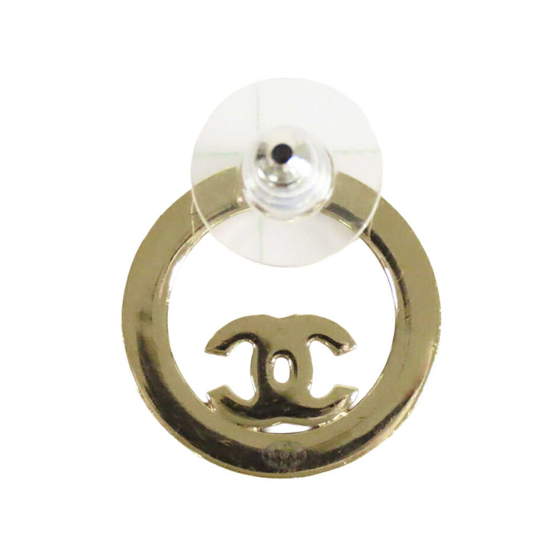 CC Gold Plated Strass Round Bullet Back Earrings - Image 7