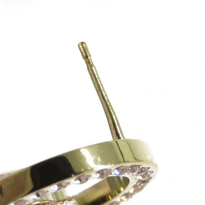 CC Gold Plated Strass Round Bullet Back Earrings - Image 8