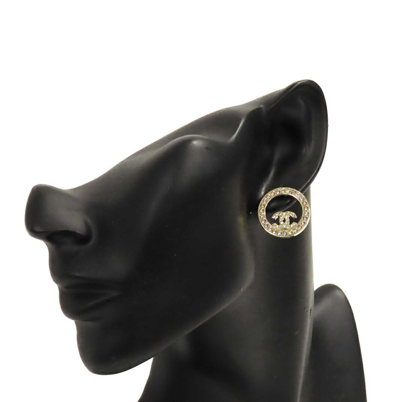 CC Gold Plated Strass Round Bullet Back Earrings - Image 9