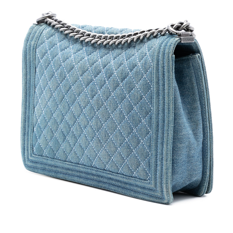 Large Quilted Denim Boy Flap - Image 2