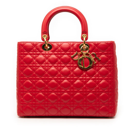 Large Lambskin Cannage Lady Dior - Image 1