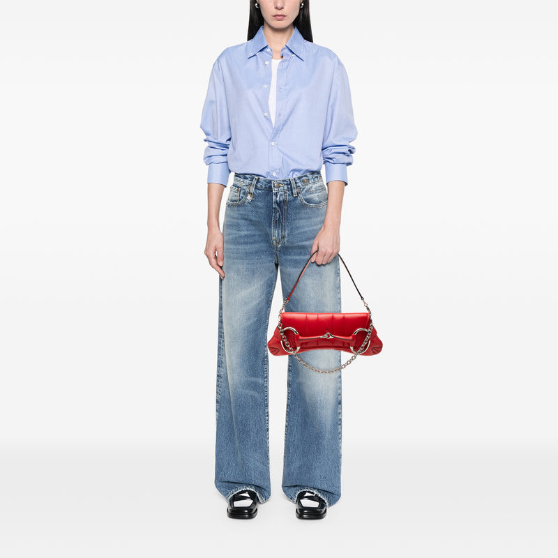 Medium Matelasse Vertical Lambskin Horsebit Chain Satchel - Image 6