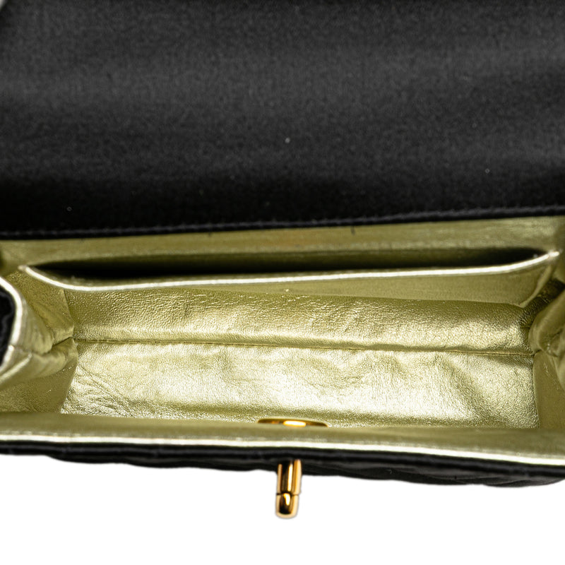 Mini Square Diagonal Quilted Satin Single Flap - Image 4