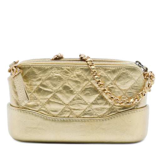 Quilted Metallic Aged Calfskin Gabrielle Clutch With Chain - Image 1