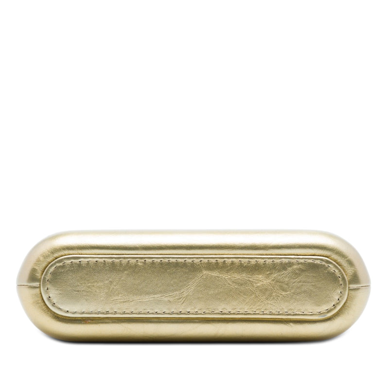 Quilted Metallic Aged Calfskin Gabrielle Clutch With Chain - Image 3