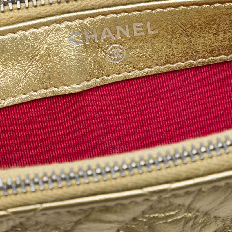 Quilted Metallic Aged Calfskin Gabrielle Clutch With Chain - Image 5