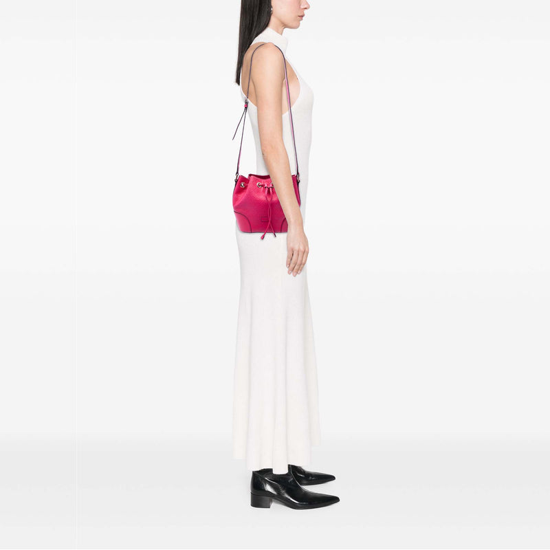 Diamante Leather Bright Bucket Bag - Image 6