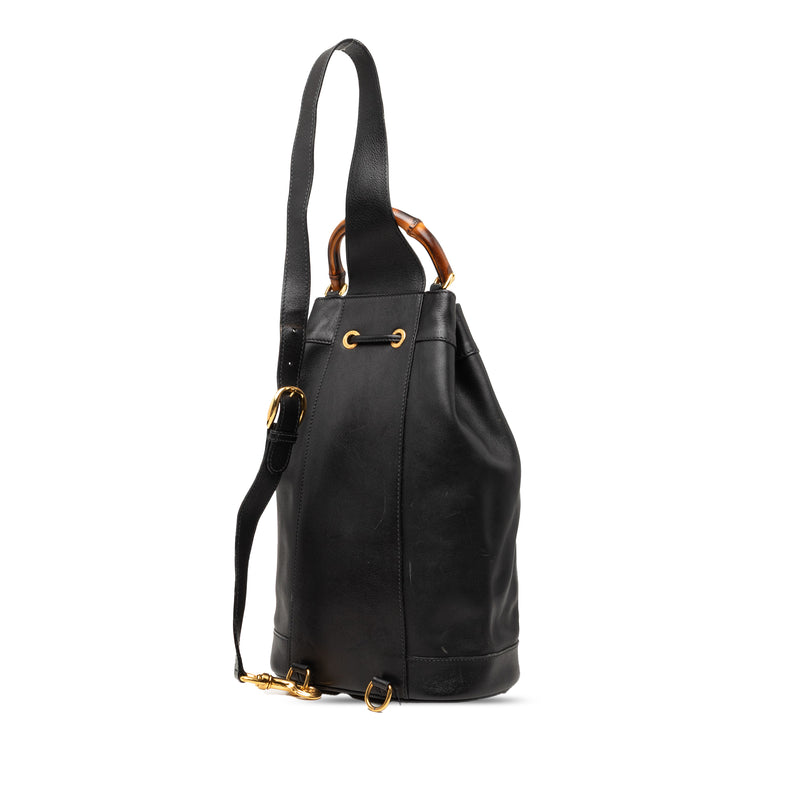 Calfskin Bamboo Drawstring Sling Backpack - Image 2