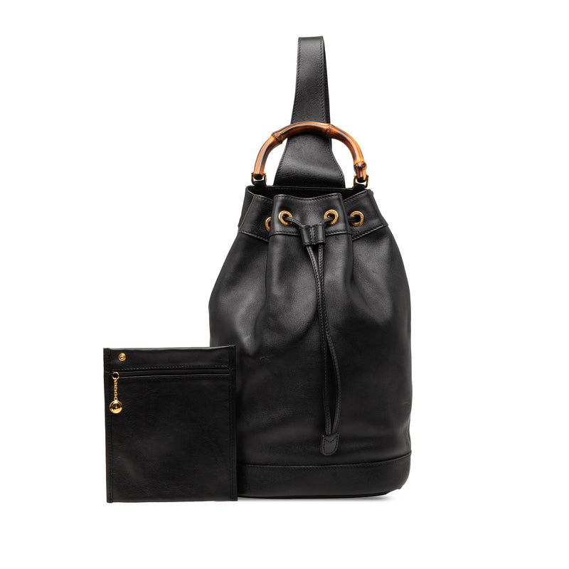 Calfskin Bamboo Drawstring Sling Backpack - Image 7