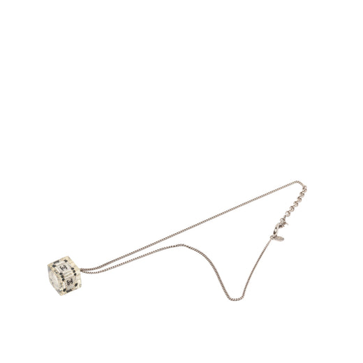 CC Plated Brass Acrylic Cube Pendant Necklace - Image 1