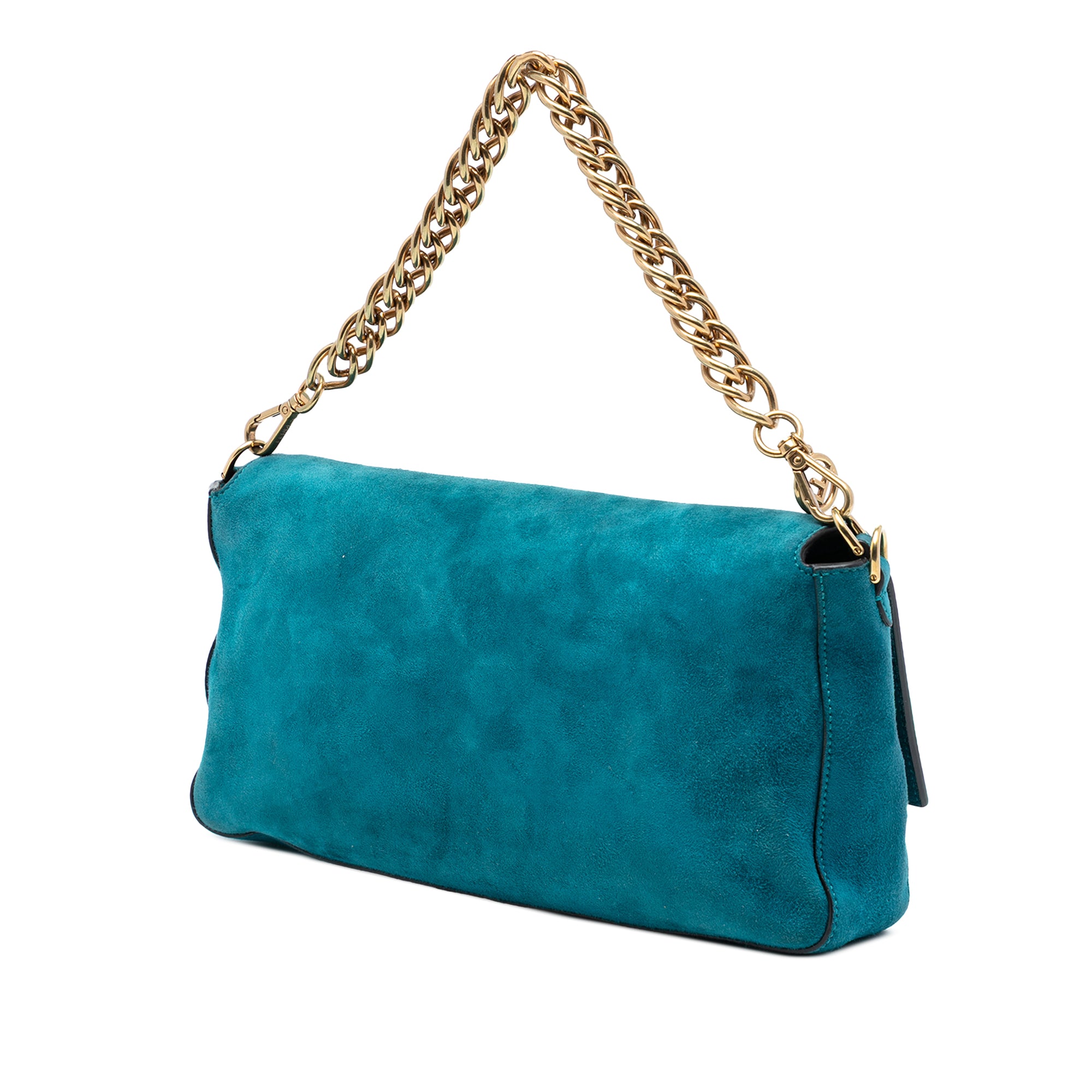 Large Suede Chamois Baguette Satchel - Image 2