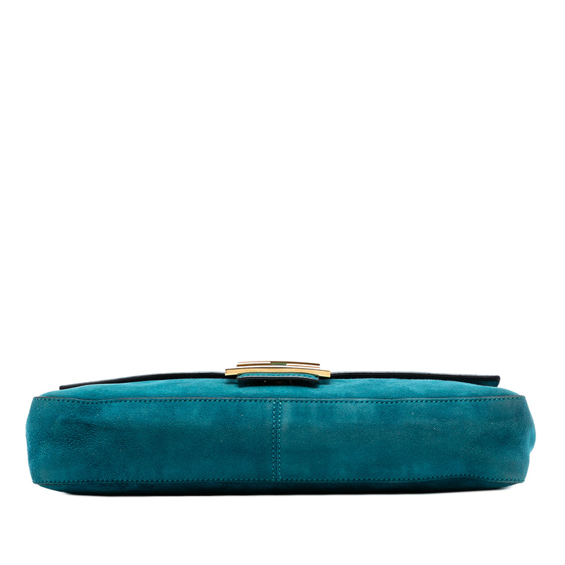 Large Suede Chamois Baguette Satchel - Image 3