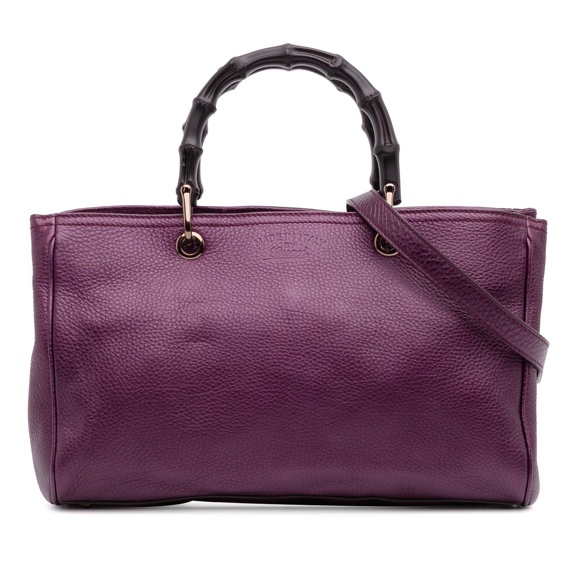 Medium Calfskin Bamboo Shopper Satchel - Image 1