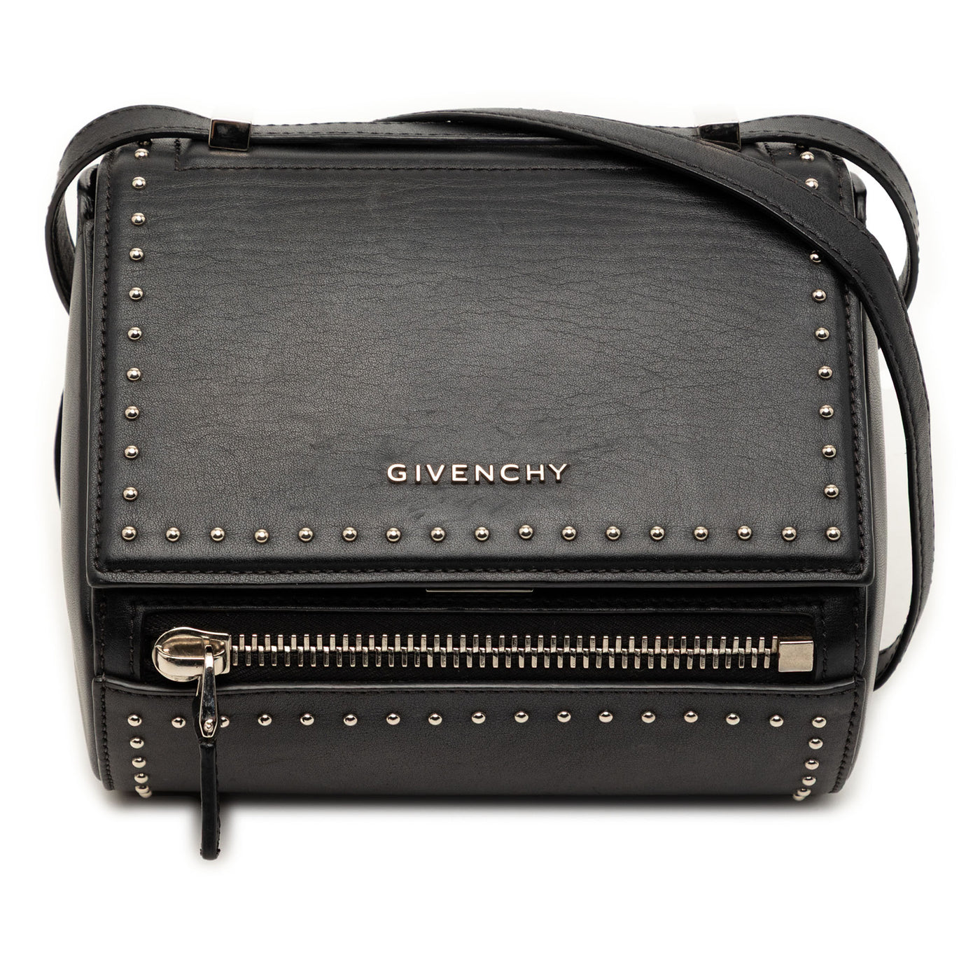 Mini Studded Goatskin Pandora Box Crossbody - Image 1