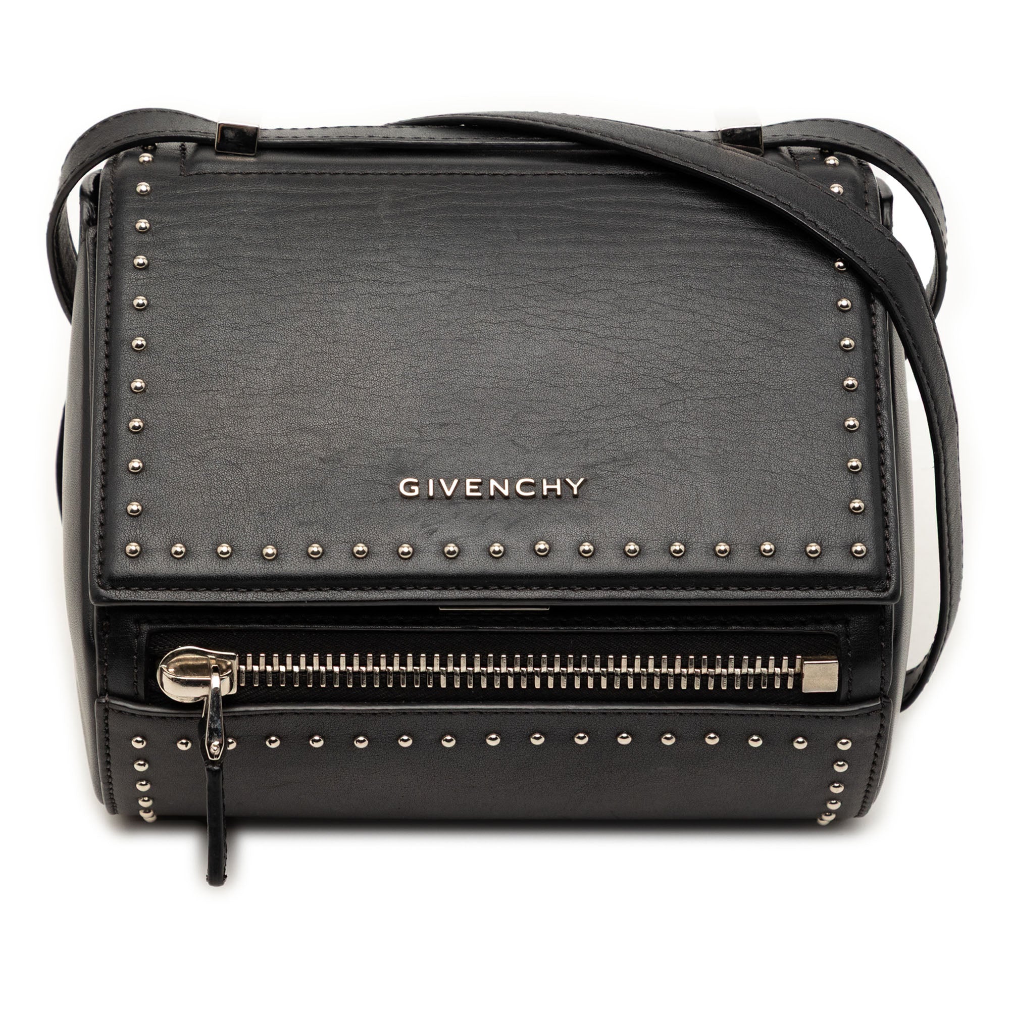 Mini Studded Goatskin Pandora Box Crossbody - Image 1