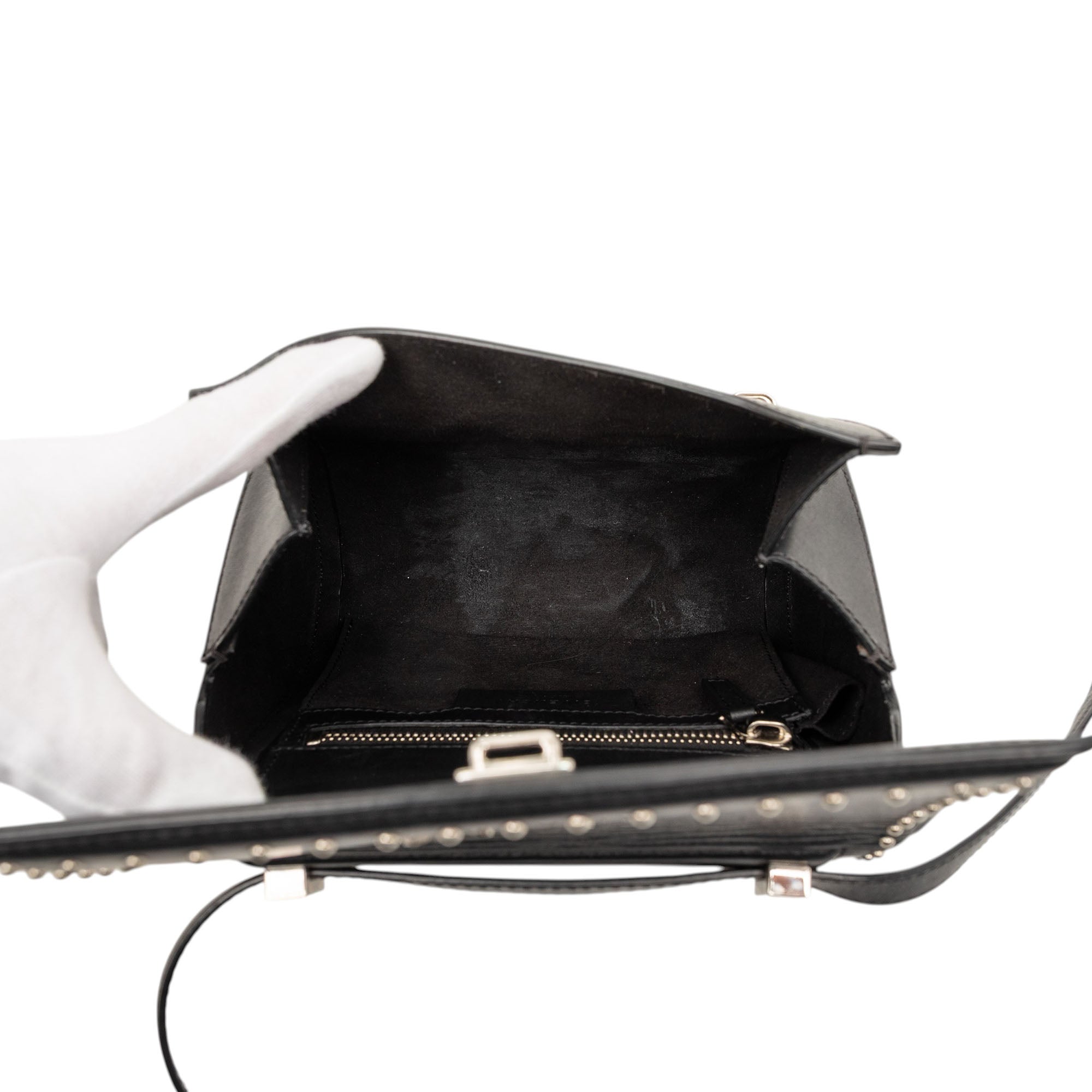 Mini Studded Goatskin Pandora Box Crossbody - Image 4