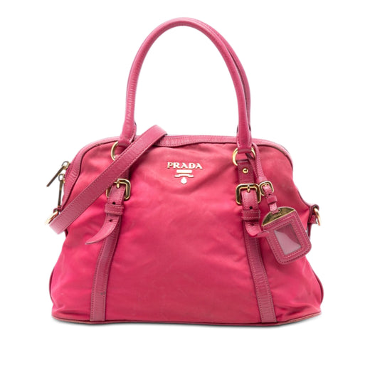 Saffiano Trimmed Tessuto Dome Satchel - Image 1