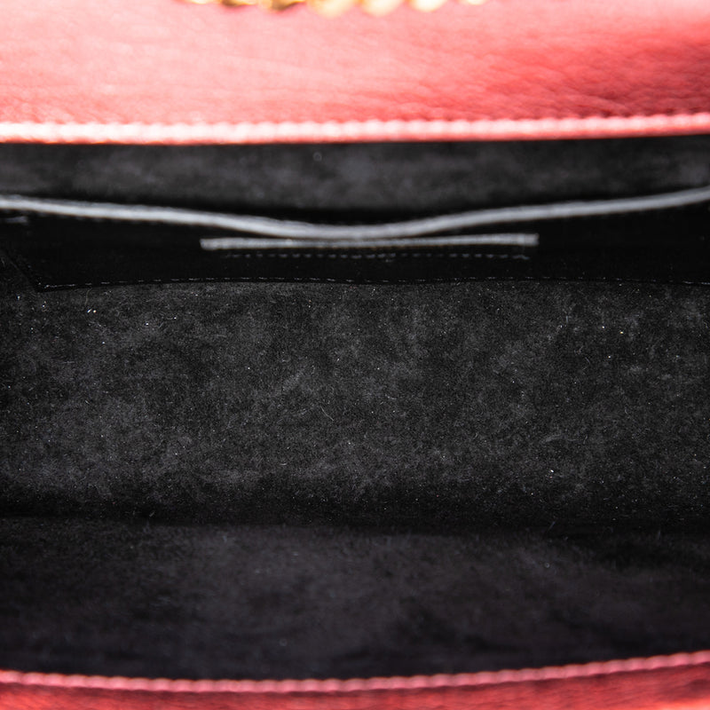 Small Chevron Metallic Calfskin Monogram Envelope Bag - Image 4