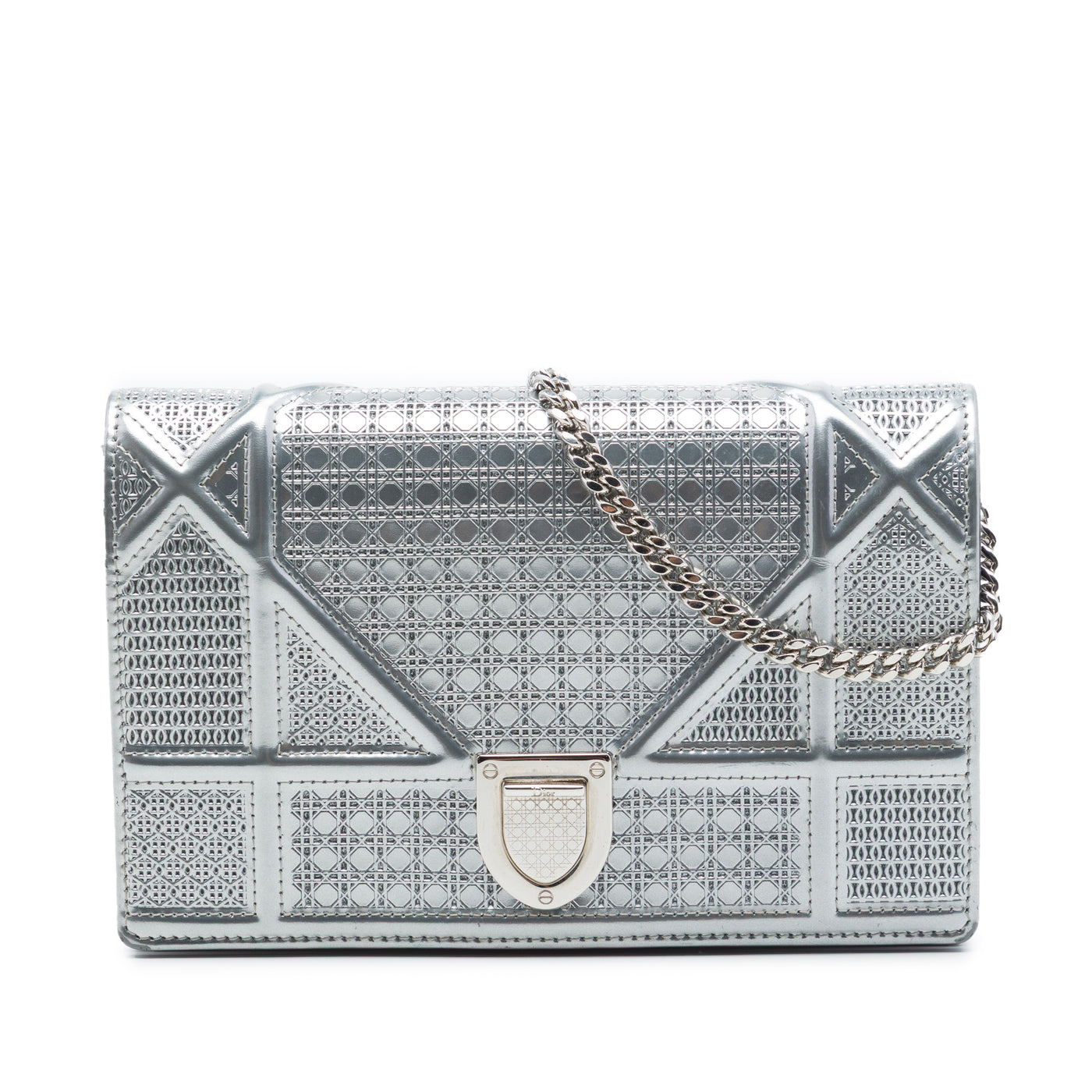 Metallic Patent Microcannage Diorama Wallet on Chain - Image 1