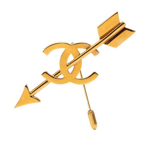 CC Gold Plated Arrow Pin Brooch - Image 1