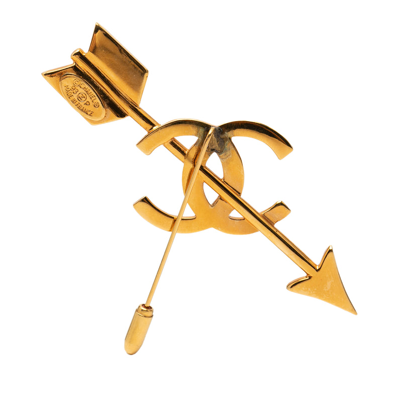CC Gold Plated Arrow Pin Brooch - Image 2